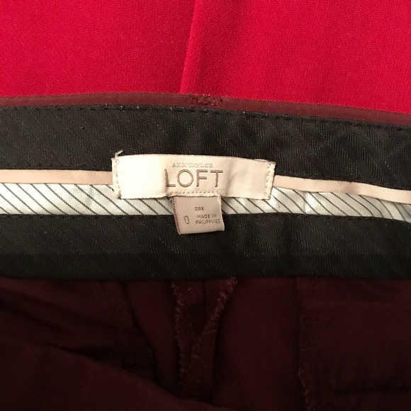 LOFT Zoe Ankle Pant Maroon 0 - Picture 2 of 3